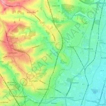 Salmons Brook topographic map, elevation, terrain