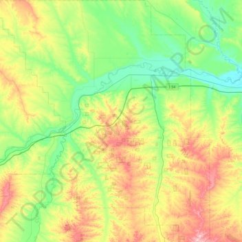 Treasure County topographic map, elevation, terrain