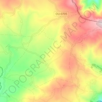 Seoane de Argas topographic map, elevation, terrain