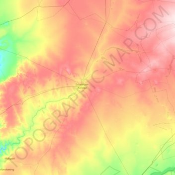 Mamusa Local Municipality topographic map, elevation, terrain