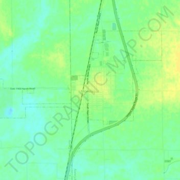 Moweaqua topographic map, elevation, terrain