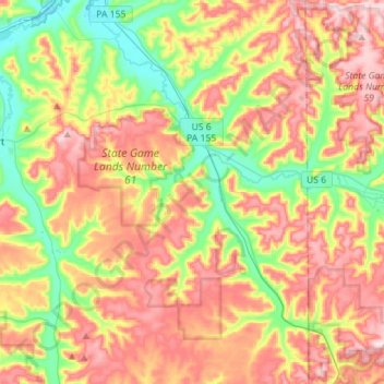 Liberty Township topographic map, elevation, terrain