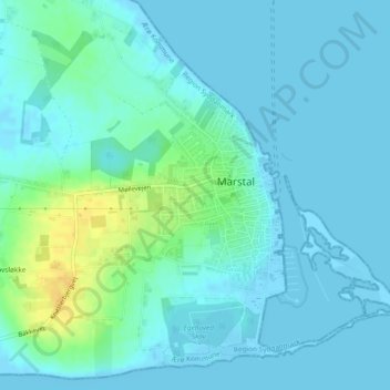 Marstal topographic map, elevation, terrain