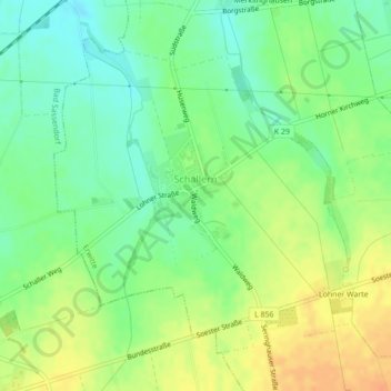 Schallern topographic map, elevation, terrain