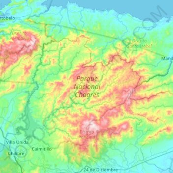 Parque Nacional Chagres topographic map, elevation, terrain