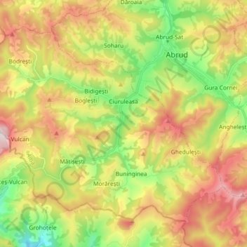 Ciuruleasa topographic map, elevation, terrain