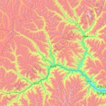 金达镇 topographic map, elevation, terrain
