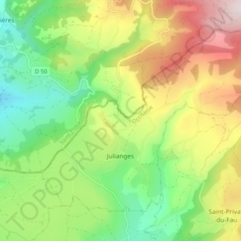 Julianges topographic map, elevation, terrain