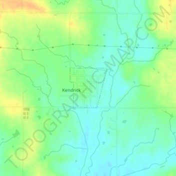 Kendrick topographic map, elevation, terrain