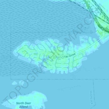 Tiki Island topographic map, elevation, terrain