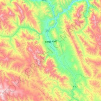 莫洛镇 topographic map, elevation, terrain