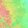Municipal District of Bighorn topographic map, elevation, terrain