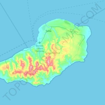 Sawu topographic map, elevation, terrain