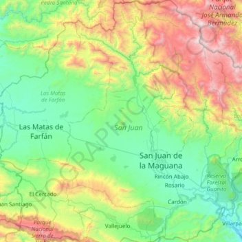 San Juan topographic map, elevation, terrain