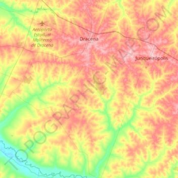Dracena topographic map, elevation, terrain