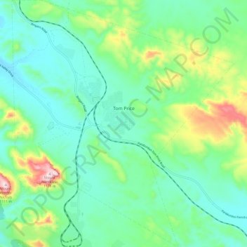 Tom Price topographic map, elevation, terrain