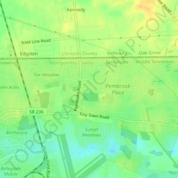 Pembrook Place topographic map, elevation, terrain