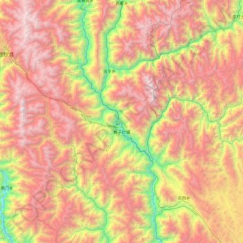 奔子栏镇 topographic map, elevation, terrain