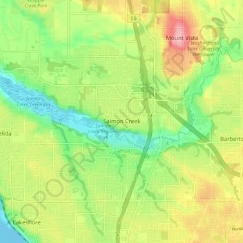 Salmon Creek topographic map, elevation, terrain