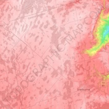 Melancthon topographic map, elevation, terrain