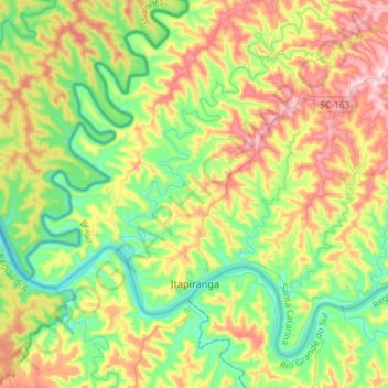 Itapiranga topographic map, elevation, terrain