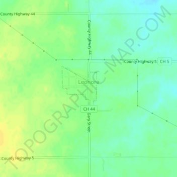 Leonore topographic map, elevation, terrain