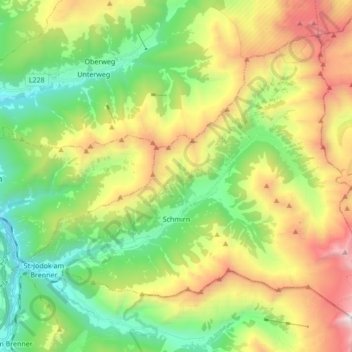 Gemeinde Schmirn topographic map, elevation, terrain