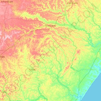 Entre Rios topographic map, elevation, terrain