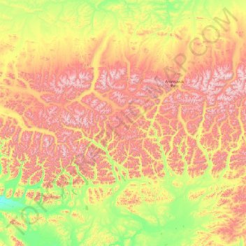 Gates of the Arctic topographic map, elevation, terrain