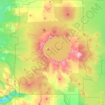 Crater Lake National Park topographic map, elevation, terrain