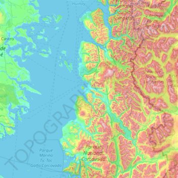Chaitén topographic map, elevation, terrain