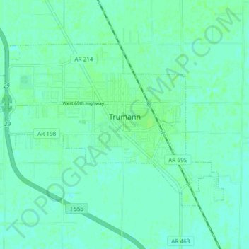 Trumann topographic map, elevation, terrain