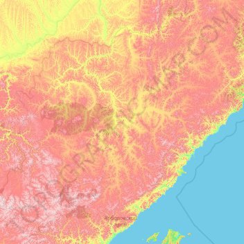 Ayano-Maysky Rayon topographic map, elevation, terrain