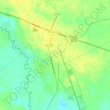 Willacoochee Topographic Map, Elevation, Terrain