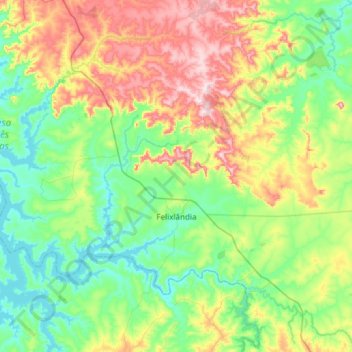 Felixlândia topographic map, elevation, terrain