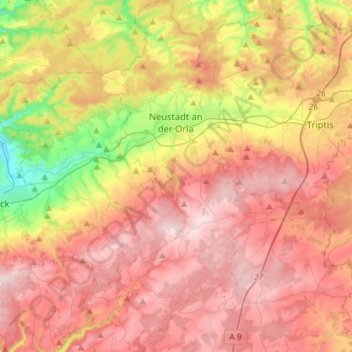 Neustadt an der Orla topographic map, elevation, terrain