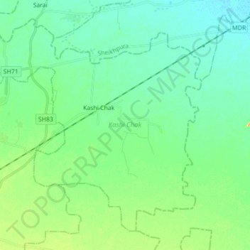 Kashi Chak topographic map, elevation, terrain