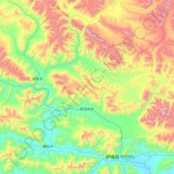 Targyailing topographic map, elevation, terrain