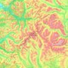 Alpine Lakes Wilderness topographic map, elevation, terrain