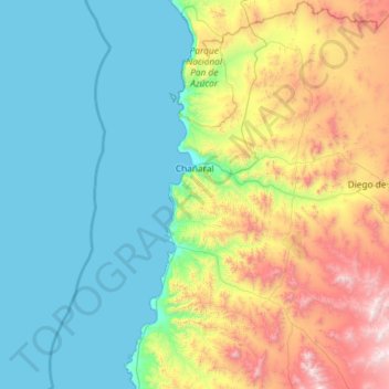 Chañaral topographic map, elevation, terrain