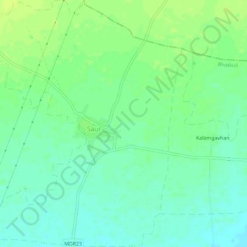 Saur topographic map, elevation, terrain