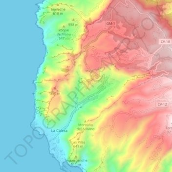 Valle Gran Rey topographic map, elevation, terrain