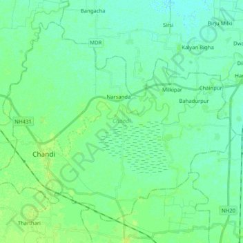 Chandi topographic map, elevation, terrain