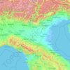 Pianura Padana topographic map, elevation, terrain