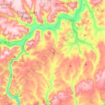 Delmar Township topographic map, elevation, terrain
