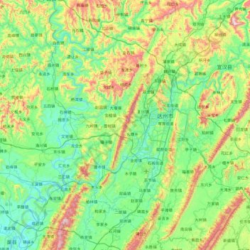 Dachuan District topographic map, elevation, terrain
