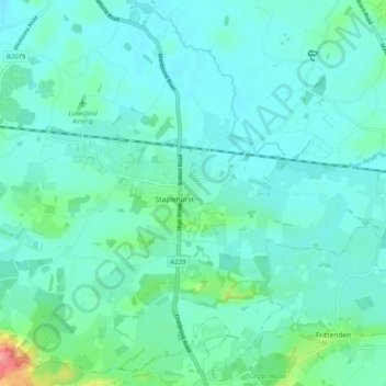 Staplehurst topographic map, elevation, terrain