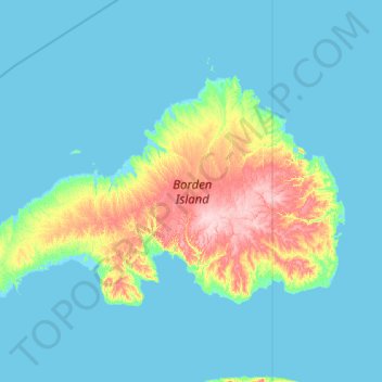 Borden Island topographic map, elevation, terrain