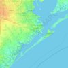 Galveston County topographic map, elevation, terrain