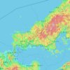 Prefectura de Yamaguchi topographic map, elevation, terrain